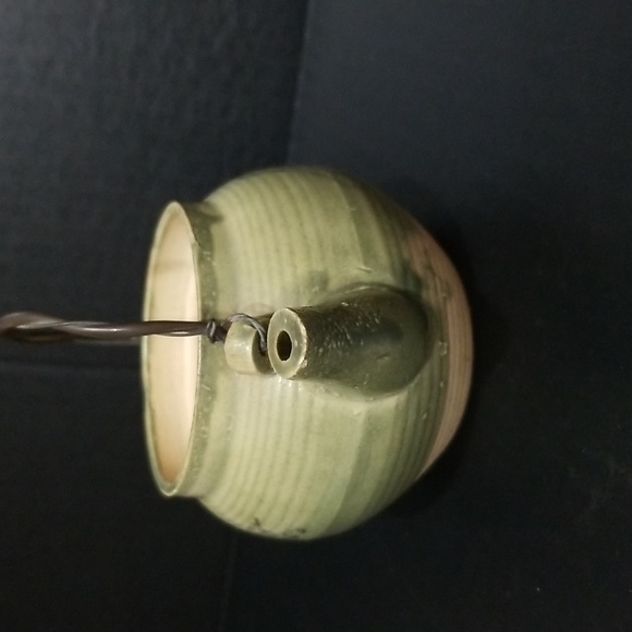 Vintage Japanese Personal  Tea Pot, Sage Green with Wire Handle - Picture 7 of 12